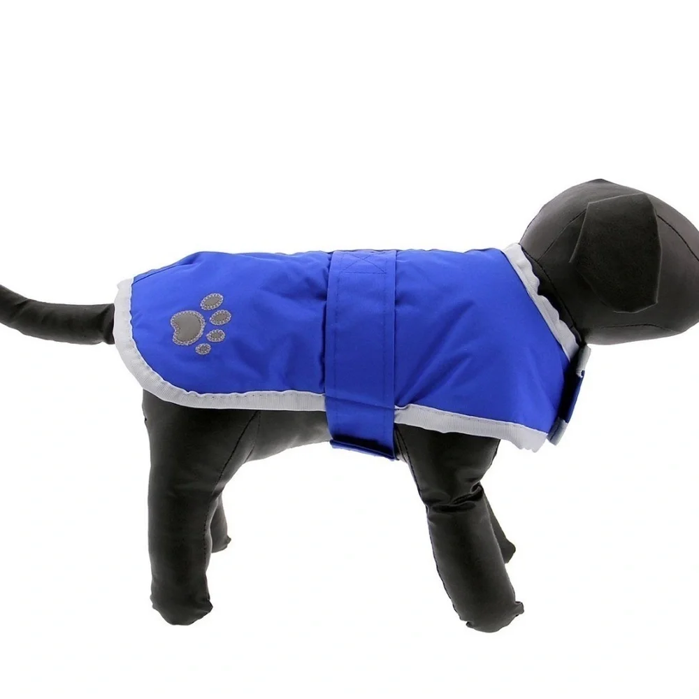 Zack & Zoey Nor’ Easter Reversible Blue Dog Blanket Raincoat Snowflake Large